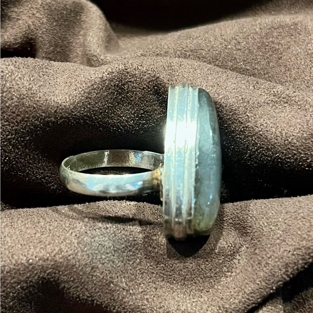 Blue And Silver Labradorite Statement Ring - image 3